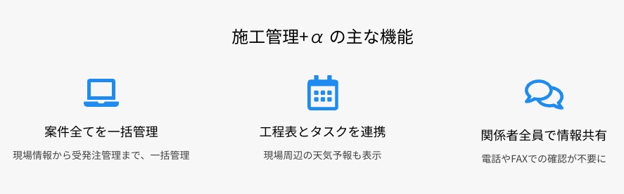 施工管理+α の機能