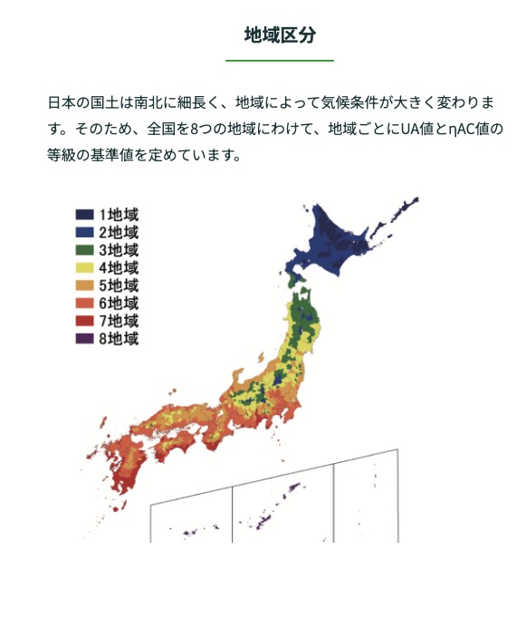 断熱性能の地域区分について